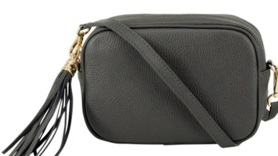 Bags, Straps & Purses Tarelle Leather Bags | Lila Leather Cross Body Bag-Dark Grey