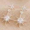 Jewellery Tarelle Earrings | Crystal Double Star Drop Earrings-Silver