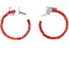 Jewellery Tarelle Earrings | Elsa Beaded Hoop Earrings-Orange