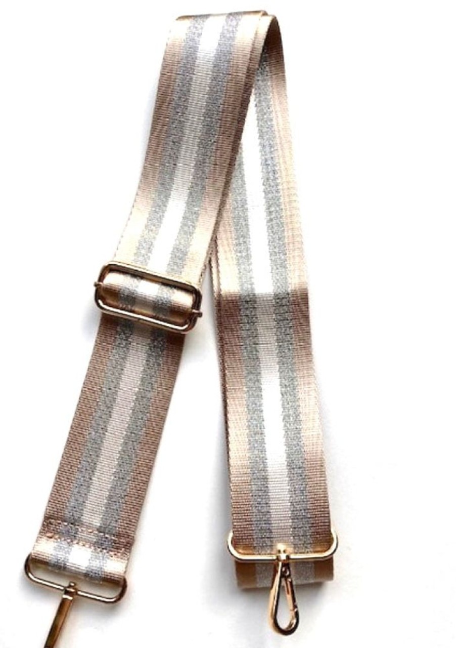 Bags, Straps & Purses Tarelle Bag Straps | Stripe Bag Strap-Taupe/Silver