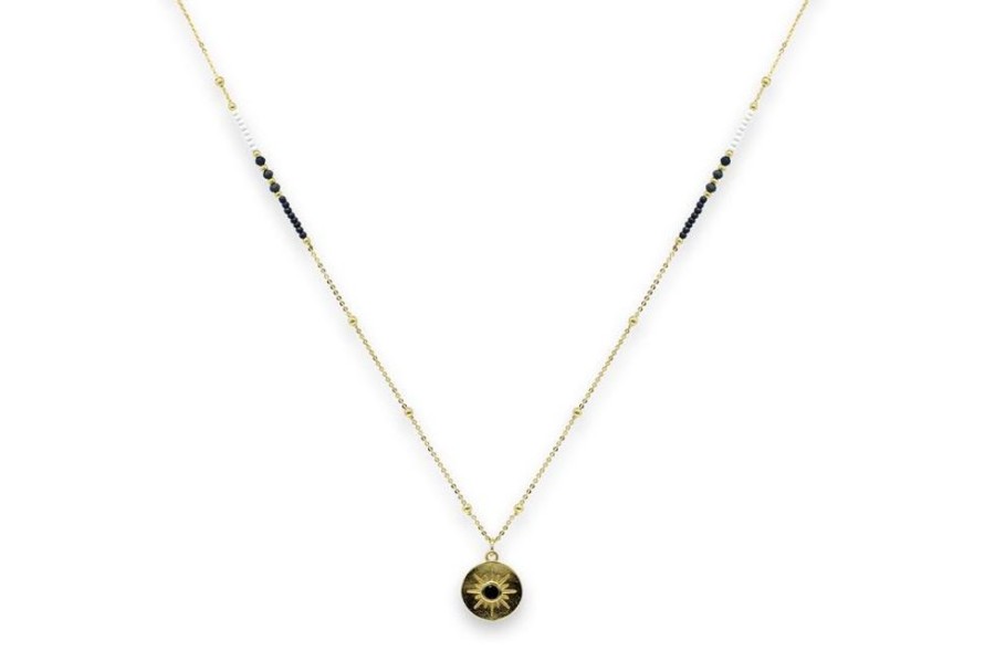 Jewellery Tarelle Necklaces | Long Charm Beaded Necklace-Gold