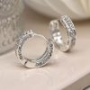 Jewellery Tarelle Earrings | Silver Plated Chunky Crystal Set Hoop Earrings