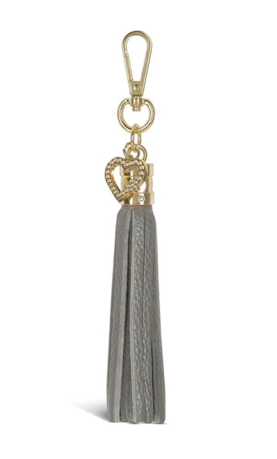 Key Rings Tarelle | Leather Tassel Keyring-Light Grey