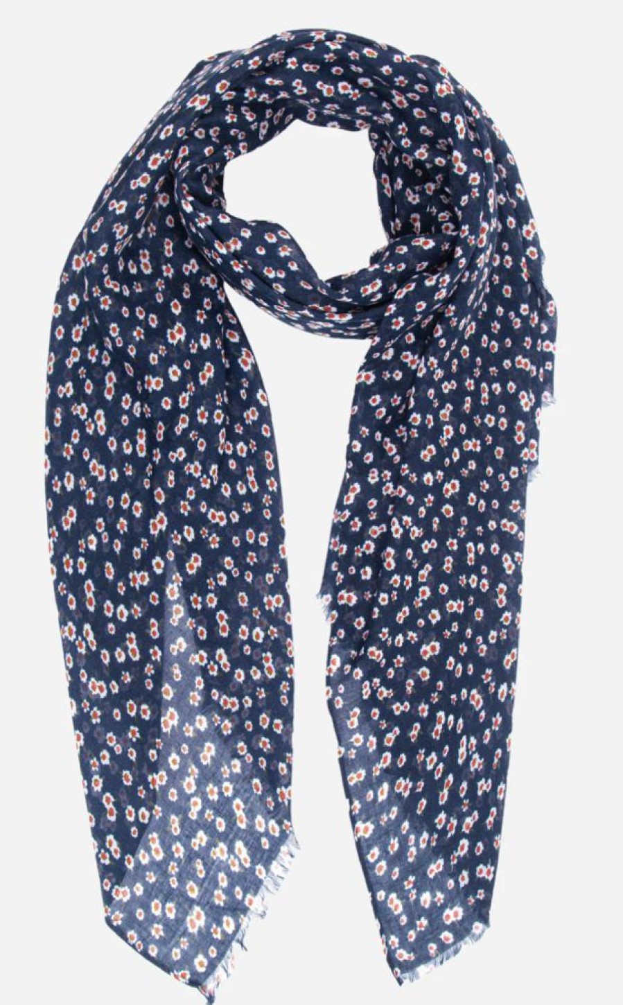 Scarves, Hats & Gloves Tarelle Scarves | Ditsy Floral Print Scarf-Red/Blue