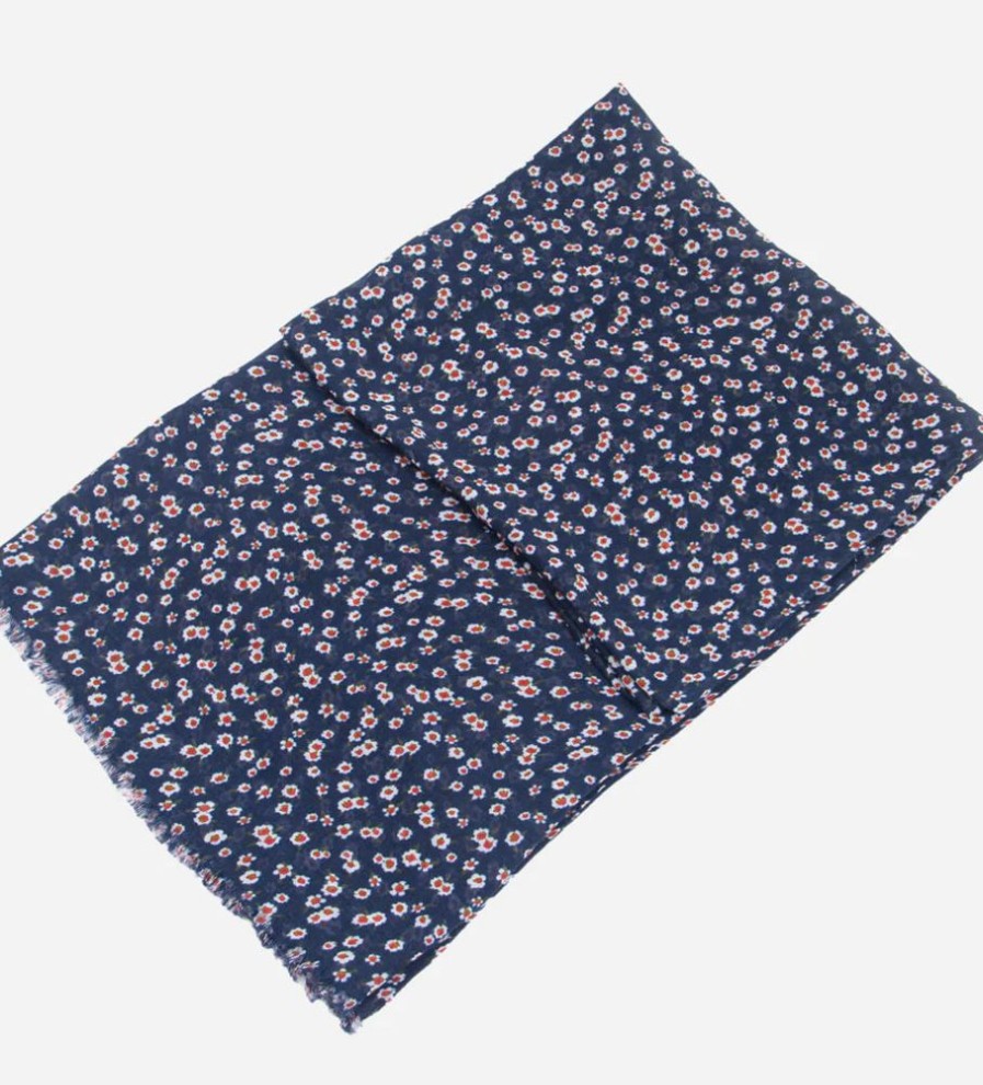 Scarves, Hats & Gloves Tarelle Scarves | Ditsy Floral Print Scarf-Red/Blue