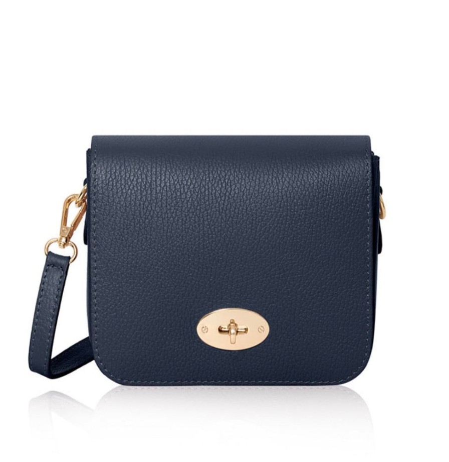 Bags, Straps & Purses Tarelle Leather Bags | Esme Leather Box Bag-Navy Blue