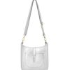 Bags, Straps & Purses Tarelle Metallic Bags & Purses | Messenger Leather Bag-Silver