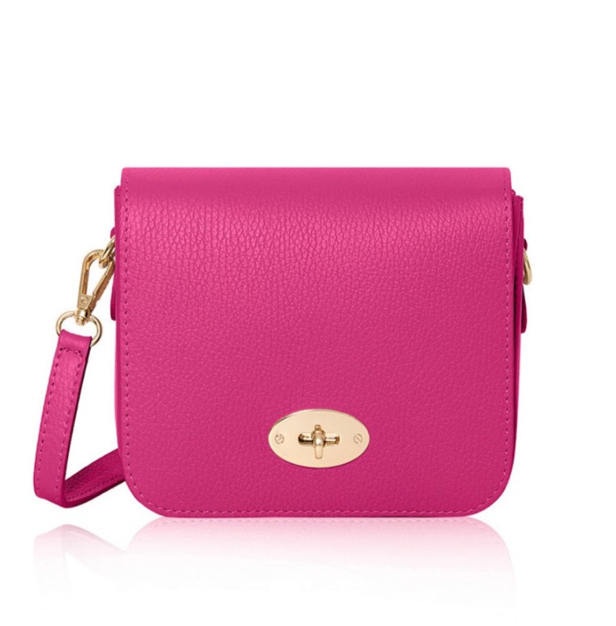 Bags, Straps & Purses Tarelle Leather Bags | Esme Leather Box Bag-Fuchsia Pink